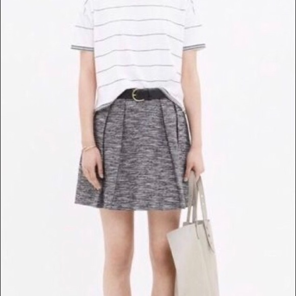 Madewell Countdown Tweed Pleated Mini Skirt
